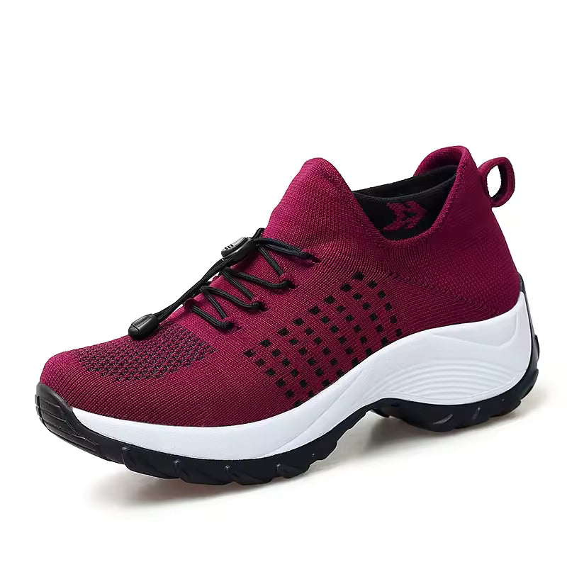 Aerofoot™ Women’s Outdoor Walking Sneakers – Breathable Sock-Style Trainers, Lightweight Non-Slip Platform Shoes