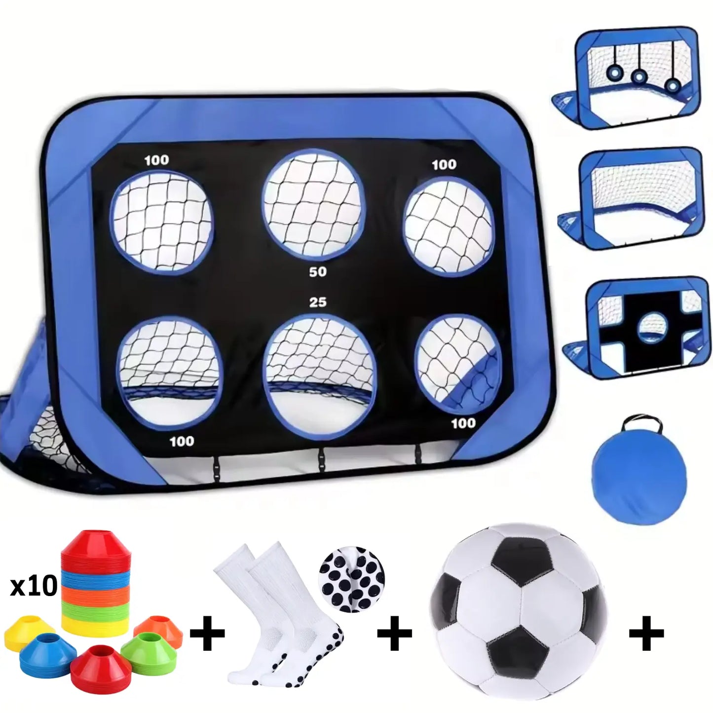 4-in-1 Pop-Up Soccer Goal – Foldable Football Target Net for Indoor/Outdoor Training