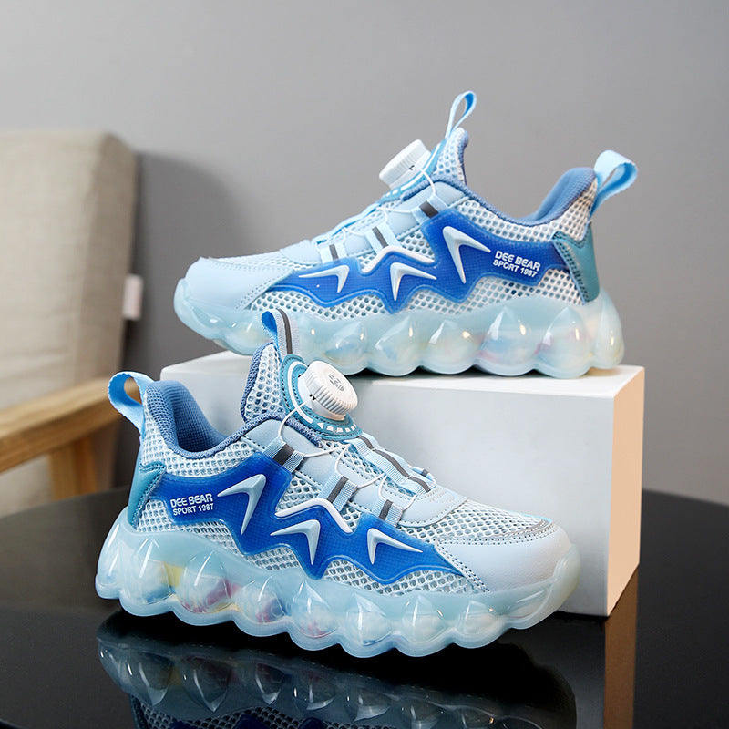 Aerofoot™ Kids Light Sneakers – BOA Laces, Breathable PU & Mesh Upper, Lightweight TR Outsole