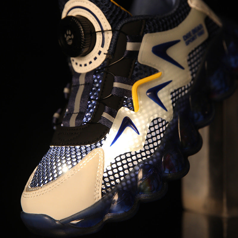 Aerofoot™ Kids Light Sneakers – BOA Laces, Breathable PU & Mesh Upper, Lightweight TR Outsole