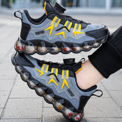 Aerofoot™ Kids Light Sneakers – BOA Laces, Breathable PU & Mesh Upper, Lightweight TR Outsole