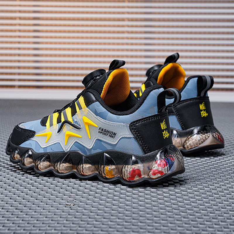 Aerofoot™ Kids Light Sneakers – BOA Laces, Breathable PU & Mesh Upper, Lightweight TR Outsole