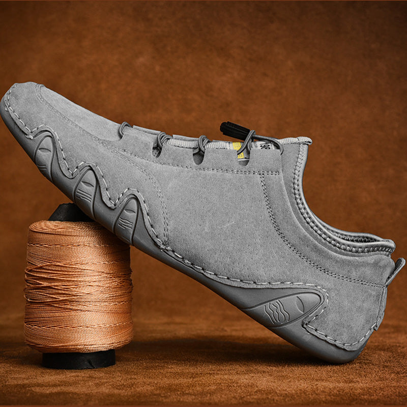 Aerofoot™ Men’s Vintage Casual Sneakers – Soft-Soled Leather Loafers, Anti-Slip Round Toe Shoes