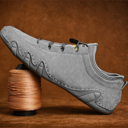 Aerofoot™ Men’s Vintage Casual Sneakers – Soft-Soled Leather Loafers, Anti-Slip Round Toe Shoes