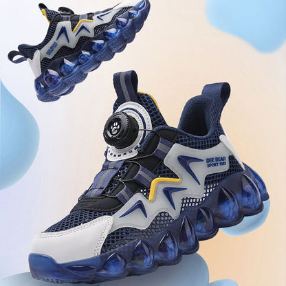 Aerofoot™ Kids Light Sneakers – BOA Laces, Breathable PU & Mesh Upper, Lightweight TR Outsole