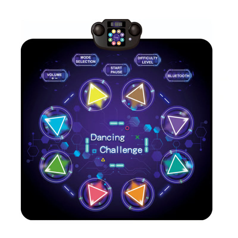 Kids LED Dance Mat with Bluetooth Music, Foldable Non-Slip Rhythm Game (6/8 Key)