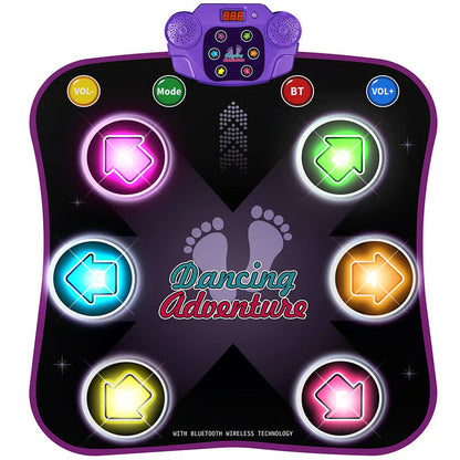 Kids LED Dance Mat with Bluetooth Music, Foldable Non-Slip Rhythm Game (6/8 Key)
