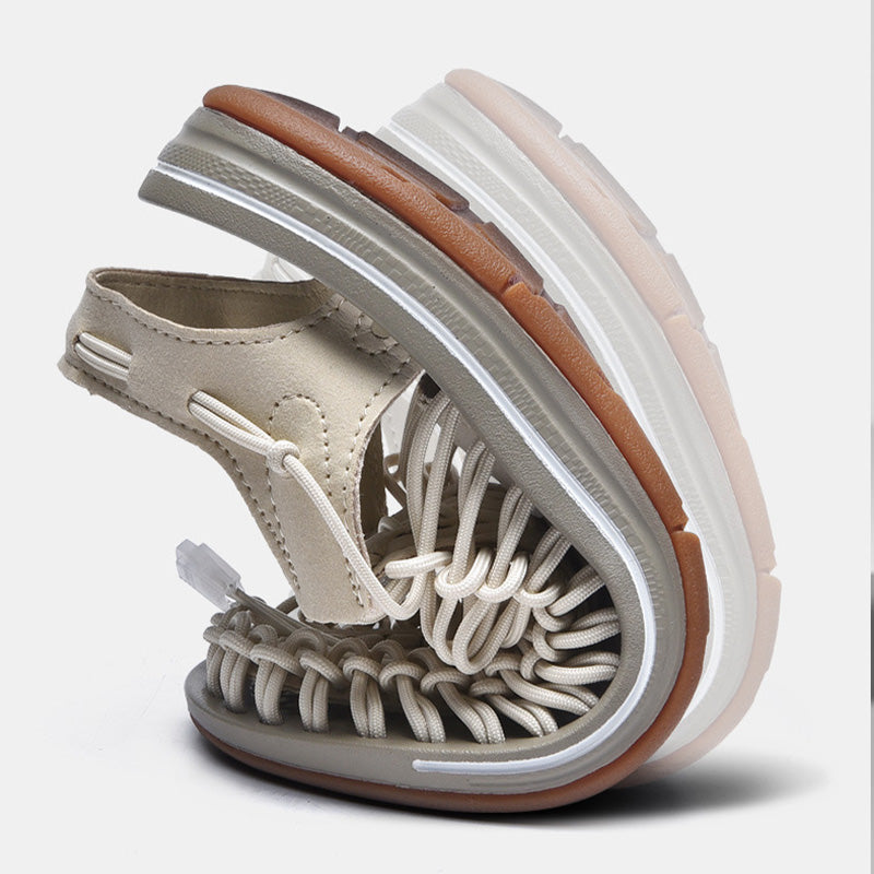 Aerofoot™ Fishbone Slip-On Flats – Hollow-Out Leather Design