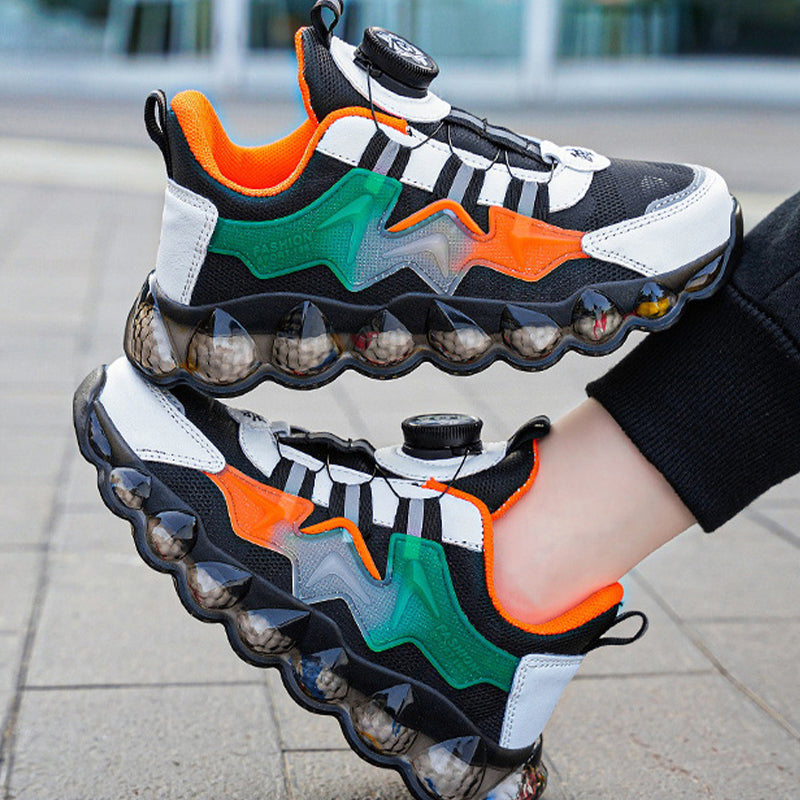 Aerofoot™ Kids Light Sneakers – BOA Laces, Breathable PU & Mesh Upper, Lightweight TR Outsole