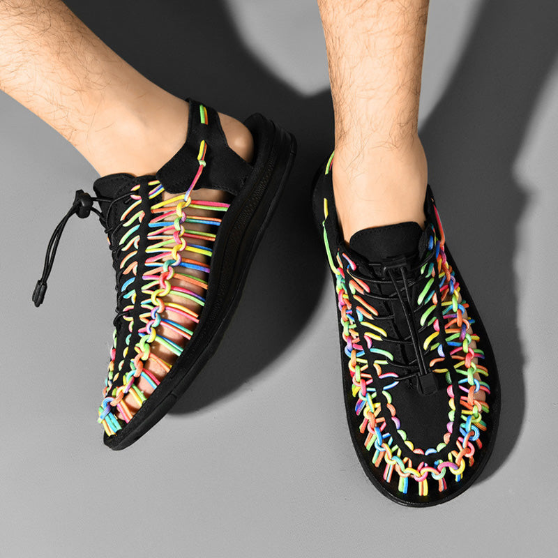 Aerofoot™ Fishbone Slip-On Flats – Hollow-Out Leather Design