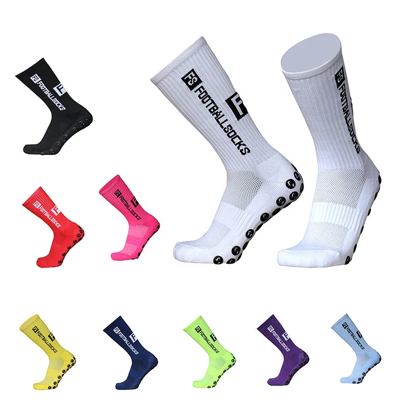 Aerofoot™ FS Grip Football Socks – Round Silicone Suction Cup Anti-Slip Sports Socks (EU 38–46)