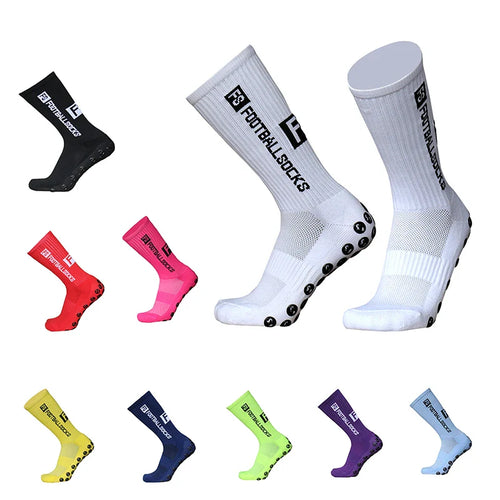Aerofoot™ FS Grip Football Socks – Round Silicone Suction Cup Anti-Slip Sports Socks (EU 38–46)