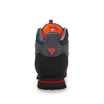 Men’s Waterproof Cowhide Hiking Boots – Thermal Anti-Slip Outdoor Shoes with Mesh Insole for Winter Trekking