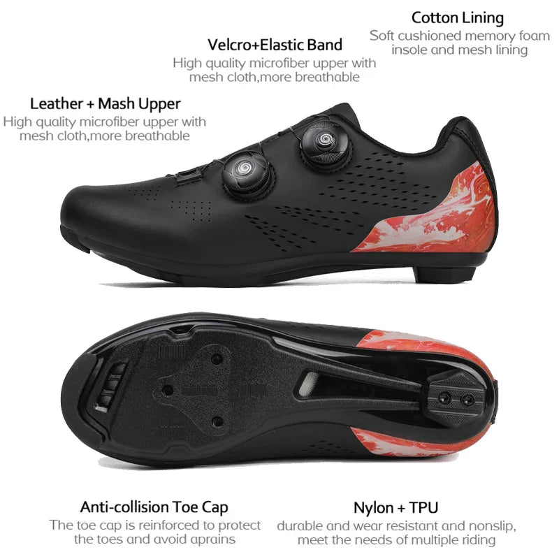 Aerofoot™ Pro-Ride – SPD-Compatible Road & MTB Cycling Shoes | Carbon Sole, Dual Lock System, Breathable Design