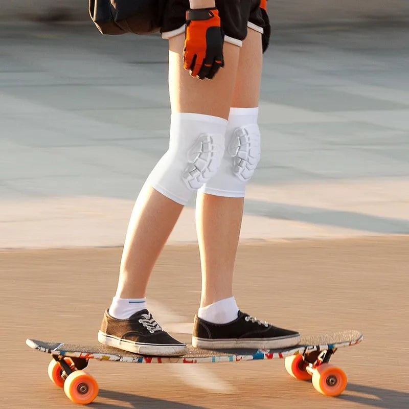 Aerofoot™ Heat-Pressed Sports Knee Sleeve – Honeycomb Padded, Breathable Extended Leg Design