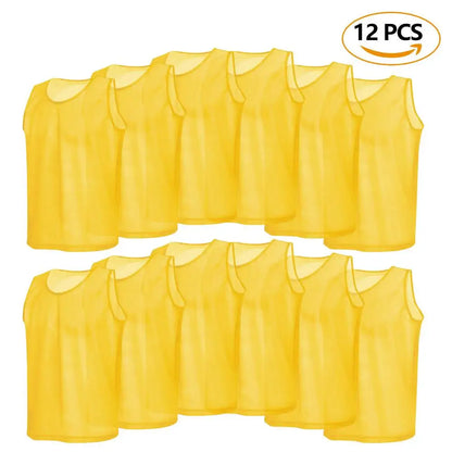 Aerofoot™ 6/12 PCS Soccer Training Vests – Breathable Mesh Scrimmage Jerseys for Kids & Adults