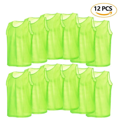 Aerofoot™ 6/12 PCS Soccer Training Vests – Breathable Mesh Scrimmage Jerseys for Kids & Adults