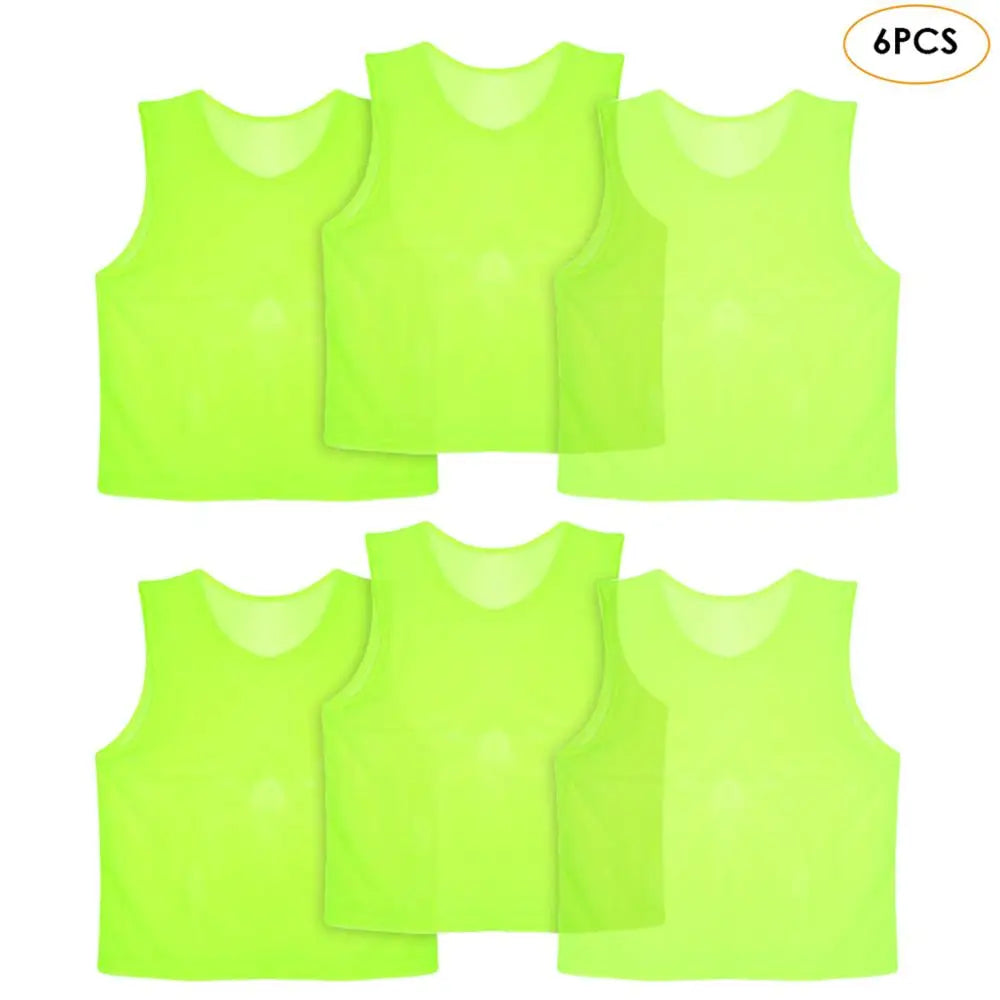 Aerofoot™ 6/12 PCS Soccer Training Vests – Breathable Mesh Scrimmage Jerseys for Kids & Adults