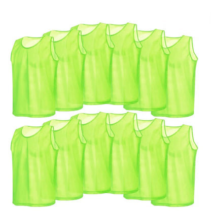 Aerofoot™ 6/12 PCS Soccer Training Vests – Breathable Mesh Scrimmage Jerseys for Kids & Adults