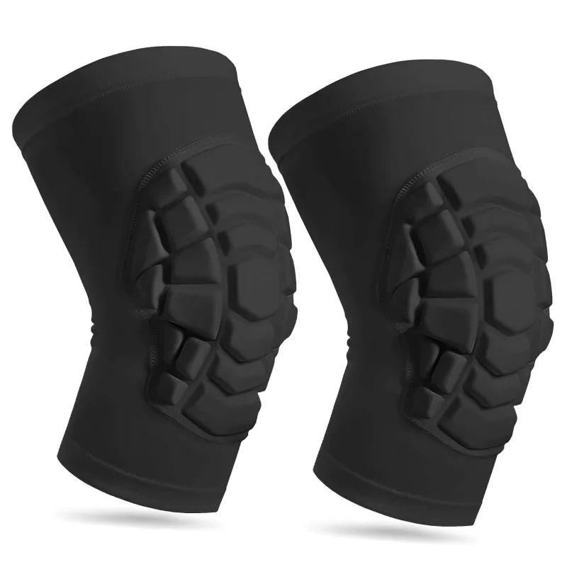 Aerofoot™ Heat-Pressed Sports Knee Sleeve – Honeycomb Padded, Breathable Extended Leg Design