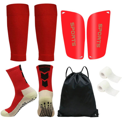 Aerofoot™ 5-Piece Football Training Set – Grip Socks, Leg Covers, Shin Pads, Bandages & Drawstring Bag
