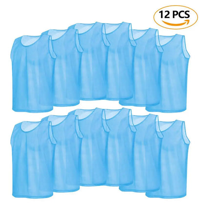 Aerofoot™ 6/12 PCS Soccer Training Vests – Breathable Mesh Scrimmage Jerseys for Kids & Adults