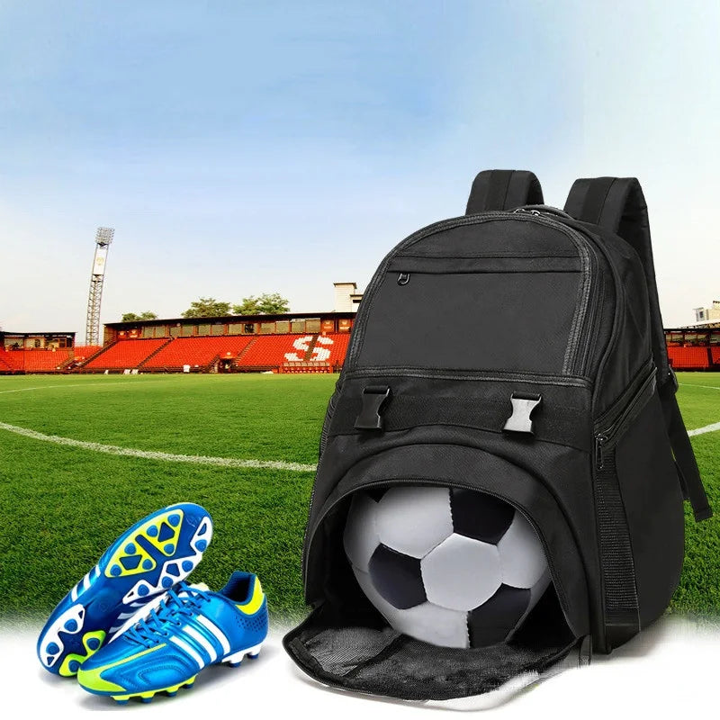 Multi-Sport Football Backpack – Large Capacity Equipment Bag with Ball Holder & Shoe Compartment