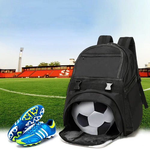 Multi-Sport Football Backpack – Large Capacity Equipment Bag with Ball Holder & Shoe Compartment