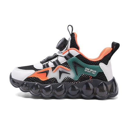 Aerofoot™ Kids Light Sneakers – BOA Laces, Breathable PU & Mesh Upper, Lightweight TR Outsole