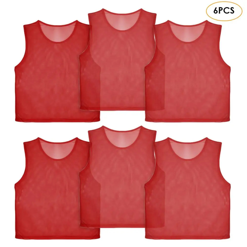 Aerofoot™ 6/12 PCS Soccer Training Vests – Breathable Mesh Scrimmage Jerseys for Kids & Adults