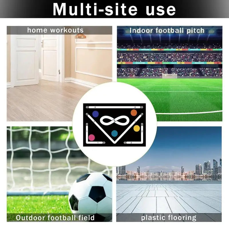 Soccer Training Drills Mat – Non-Slip Rubber Footwork Training Pad (23.6 x 35.4 in)