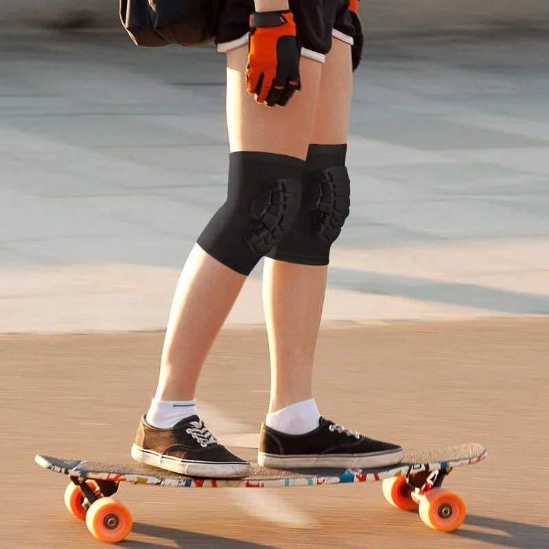 Aerofoot™ Heat-Pressed Sports Knee Sleeve – Honeycomb Padded, Breathable Extended Leg Design