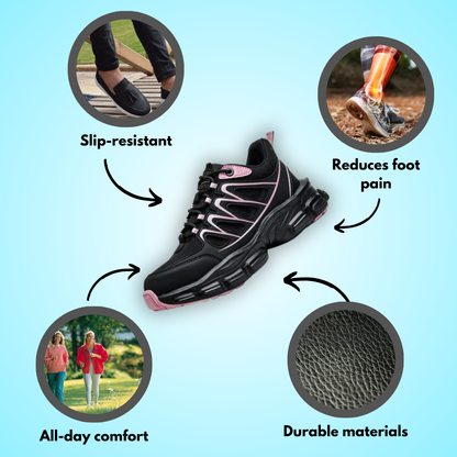 Aerofoot™ Women’s Safety Work Shoes – Steel Toe, Slip-Resistant, Breathable Protective Sneakers